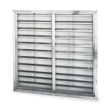 42 in 45"H-W 5.75"L Aluminum Backdraft Damper, 42-1/2 in x 42-1/2 in, Aluminum