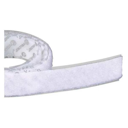 Reclosable Fastener, Acrylic Adhesive, 75 ft, 1 in W, White
