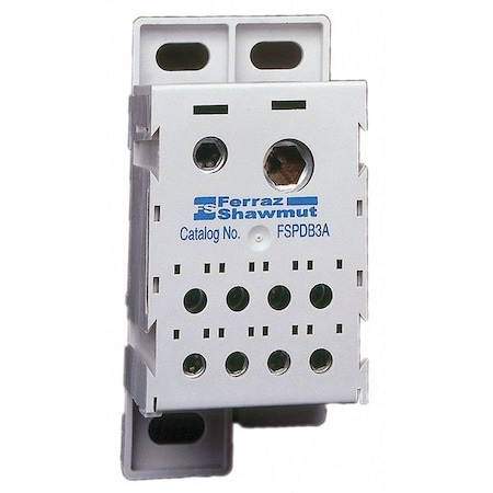 Power Distribution Block, Finger-Safe, 1 Pole, 310 A Copper, 1,500 V DC, DIN Rail, Screw