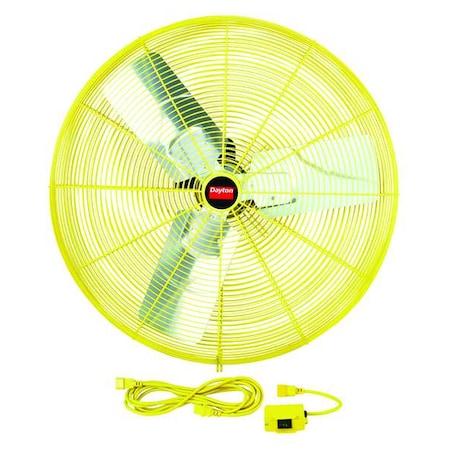 High Visibility Air Circulator, Ceiling, IBeam, Pedestal, Wall Mount, 30 in Blade Dia, 115V