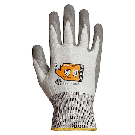 Knit Gloves, Cut Level A4 ,Dipped ,Polyurethane ,Smooth ,9 1 PR