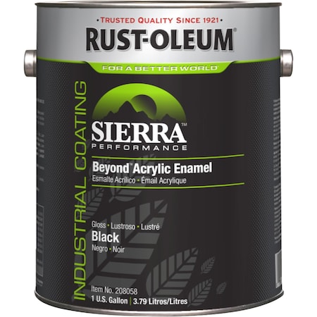 Interior/Exterior Paint, Glossy, Water Base, Black, 1 gal