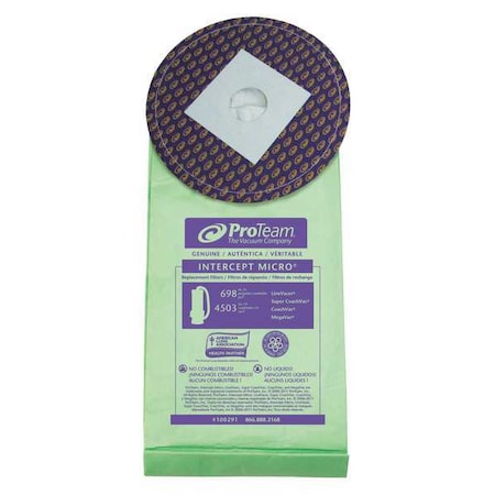 Vacuum Bag, Dry, Intercept Micro Filter, 10 PK