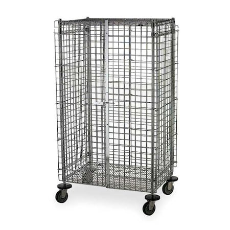 Wire Security Cart with Adjustable Shelves, 900 lb Capacity, 27 1/2 in W x 65 in L x 68 1/2 in H