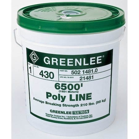 Poly Line, 6500 ft, Breaking Strength 210 lb, Green