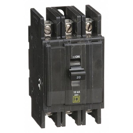 Miniature Circuit Breaker, QO Series, 20A, 3 Pole, 120/240V AC, 10kA at 120/240V AC