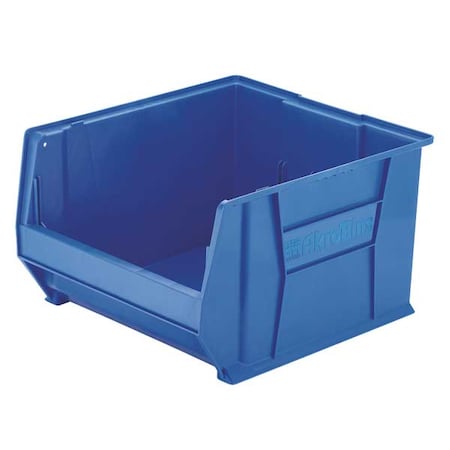 Storage Bin, Plastic, Blue, 12 in H, 18 1/4 in W, 23 7/8 in L