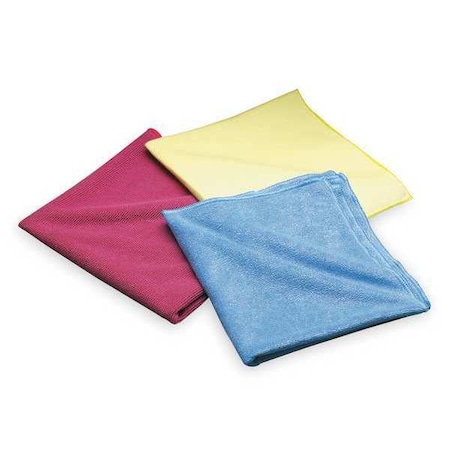 Cloth,Microfiber,Red,16 x 16 In,PK20