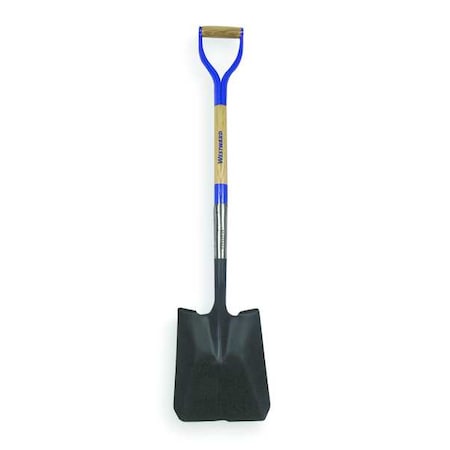 Square Point Shovel, 14 ga Not Applicable Blade, Steel Blade, Standard Step, 30 in L Natural