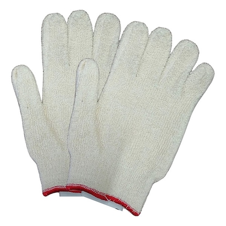 Condor Heat Resistant Gloves, Polyester/cotton, 250  Degrees F Max Temp., Knit Cuff natural, 1 PR