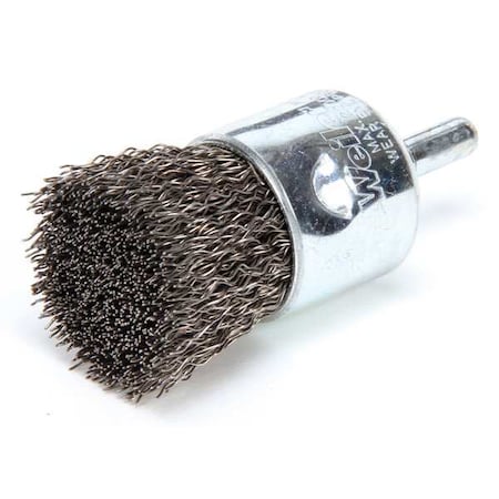 Crimped Wire End Wire Brush, Steel, 1"