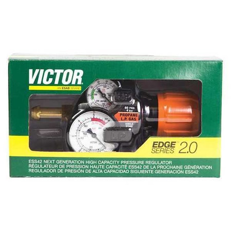 Gas Regulator, Propane, Propylene, Single Stage, 0.965"-14 Inlet, 9/16"-18 Outlet, 2 to 60 psi