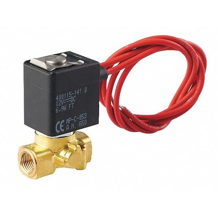 Solenoid Valve, 2-Way, 2-Position, Normally Closed, 1/8 in Pipe Size, 120V AC, Compact, FKM