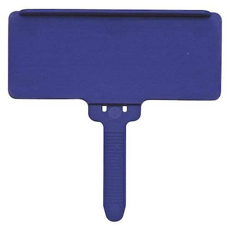Blue Plastic Label Tag, 3 in L, 1 3/8 in W