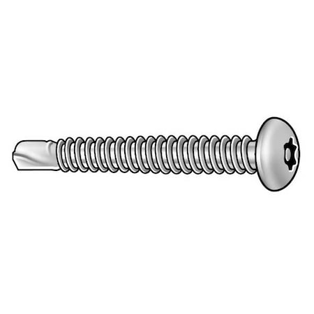 Tamper Resistant Screw, 1 in, Plain Finish, 410 Stainless Steel, Pan Head Torx Drive, 25 PK