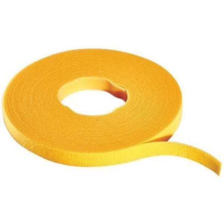 Cable Tie Roll, 75 ft L, 1/4 in W, Yellow, Nylon, Polyethylene, 50 lb Strength