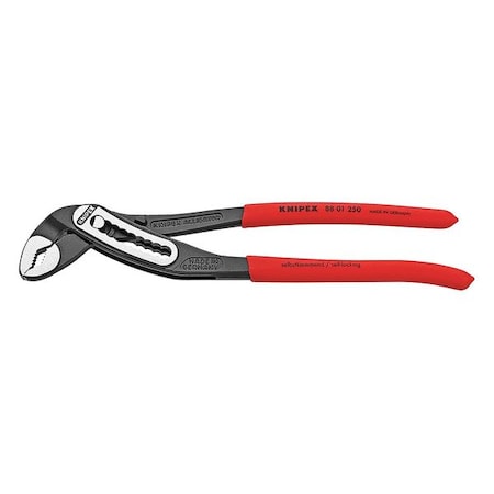 10 in V-Jaw Water Pump Plier Serrated, Plastic Grip