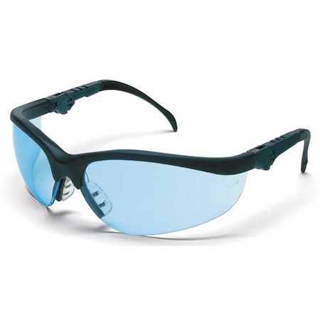 Klondike (KD3), Safety Glasses, Anti-Scratch, Light Blue Lens, Black Frame, Half Frame