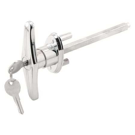 Keyed T-Handle, 5/16 in. x 4-3/4 in. Square Shaft, Diecast Construction, Chrome (Single Pack)
