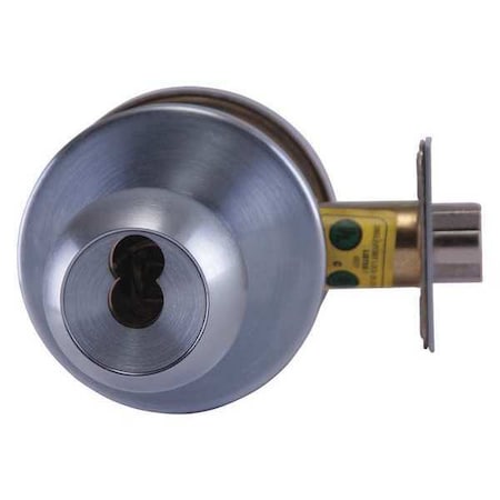 Deadbolt, Chrome, 2-3/8in.Backset
