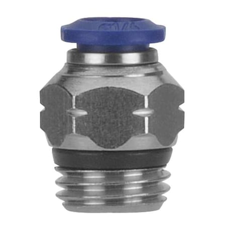 Push-Fit Fitting, Push-to-Connect x Universal, 1/4 in Tube OD, 1/4 in Pipe Size, Metal, 5 PK