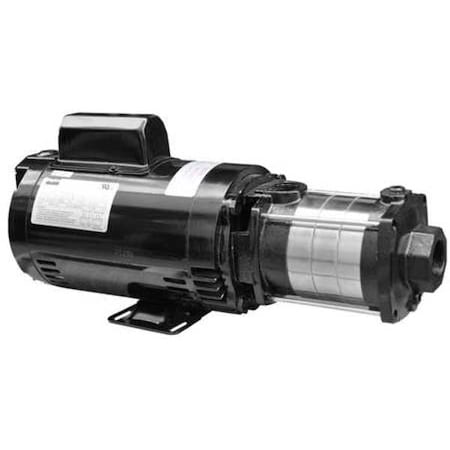 Booster Pump, 1 1/2 hp, 120/240V AC, 1 Phase, 1-1/4 in NPT Inlet Size, 4 Stage, 81 psi Max Pressure