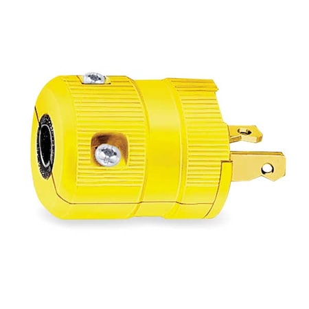 Straight Blade Plug, 2-20P, 20 A, 250V AC, 2 Pole, Screw Terminals, Non-Grounded