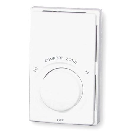 Electric Baseboard Heater Thermostat, 2 Poles, Northern White, 120/208/240/277 V AC