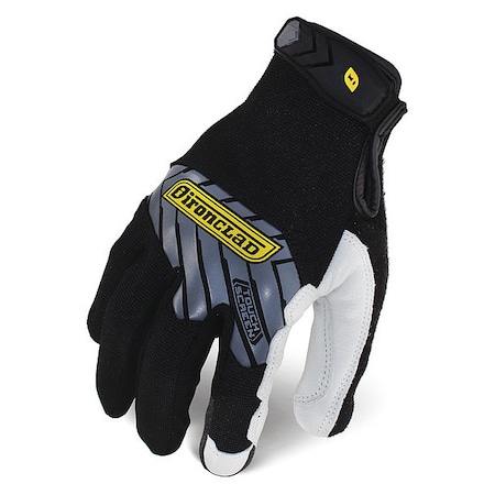 Command(TM) Mechanics Touchscreen Gloves, Goatskin Leather Palm, Polyester Back, L, Black/White