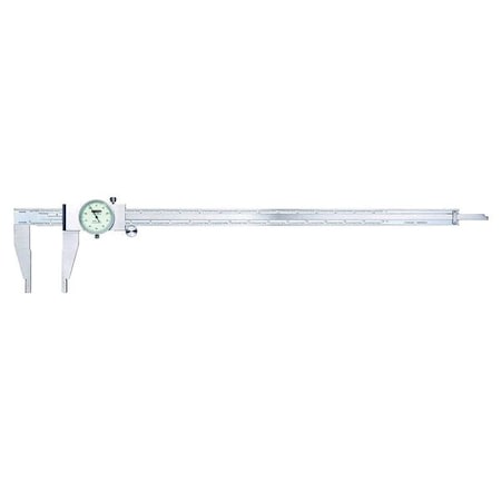 Dial Caliper,0-24" Range,3.3"Jaw D,White