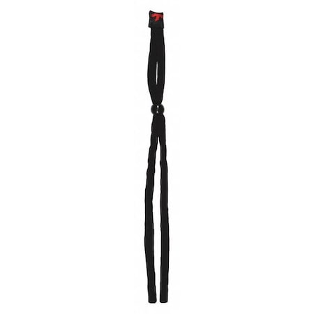 Eyewear Retainer, Black, 28 in Length, Acrylic, Slip-On Attachment