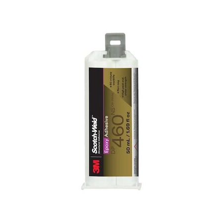 Epoxy Adhesive, DP460NS Series, Gray, Dual-Cartridge, 2:01 Mix Ratio, 1 hr Functional Cure