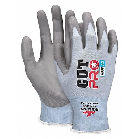 Cut-Resistant Coated Gloves, Cut Level A2 ,Dipped ,Polyurethane ,Smooth ,XL 12 PK