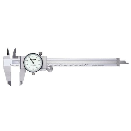 Dial Caliper,0-8" Range,1-1/2" Jaw D,SS