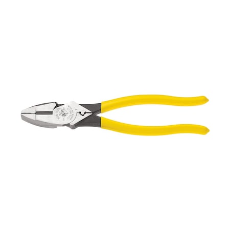 9 3/8 in Linemans Plier High Leverage w/ Wire Crimper, Steel