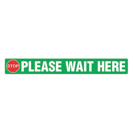 Social Distance Floor Sign, 3 in H, 24 in W, Vinyl, Rectangle, English, FS-324-001,PK5