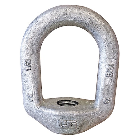 Oval Eye Nut, 1" Thread Size, 1-1/16 in Thread Lg, Steel, Hot Dipped Galvanized