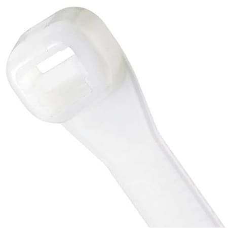 Cable Tie, 6-1/2 in L, 1-1/2 in Max Bundle Dia., Natural, Nylon 6/6, 40 lb Strength, 100 PK