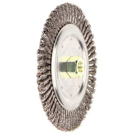 Twist Wire Wheel Wire Brush, Threaded Arbor