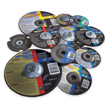 Cut-Off & Grinding Wheel, Type 27, 9 in Dia, 0.125 in Thick, 7/8 in Arbor Hole Size, Ceramic