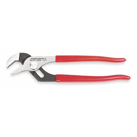 7 1/16 in Straight Jaw Tongue and Groove Plier Serrated, Plastic Grip