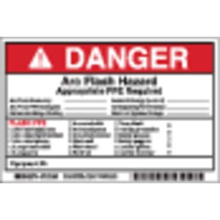 Arc Flash Protection Label,6 In. W,PK5, 121080