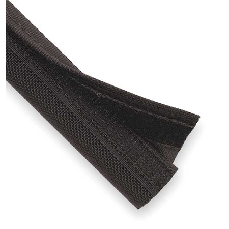 Braided Cable Sleeve, 4-1/2 in Inside Dia., 4-1/2 in Max Bundle Dia., 10 ft, Nylon, Black