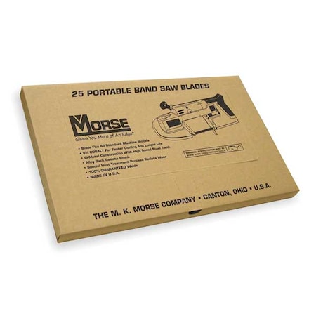 Portable Band Saw Blade, 3 ft. 8-7/8" L, 1/2" W, 14/18 TPI, Bi-Metal, 0.020" Thick, 25 PK