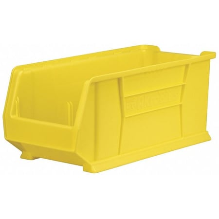 Storage Bin, Plastic, Yellow, 7 in H, 11 in W, 23 7/8 in L