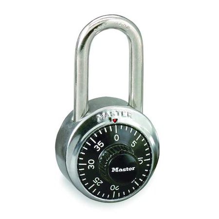 Combination Padlock, Front, Black/Silver