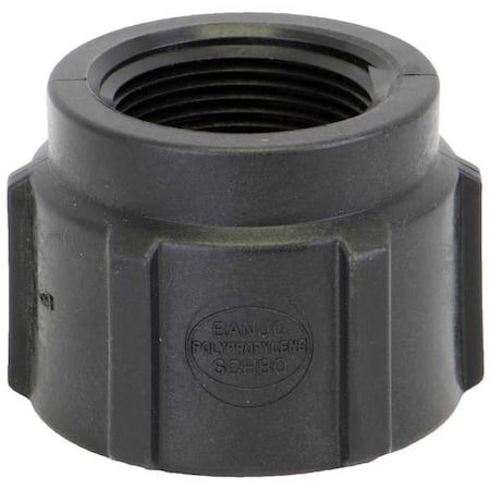 Reducing Coupling, Polypropylene, 1-1/2" x 1-1/4", Schedule 80, 300 psi Max Pressure