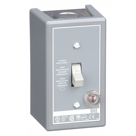 Manual Motor Starter, NEMA 1, 2 P, 1 Phase, Toggle, 16 A
