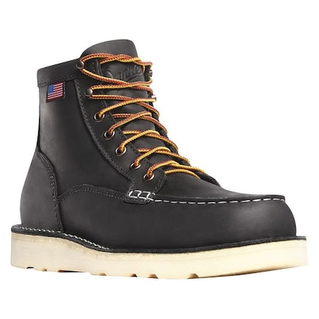 Men's 6-Inch Work Boot, 8 D, Steel Toe, 6 in H, Black, 15569