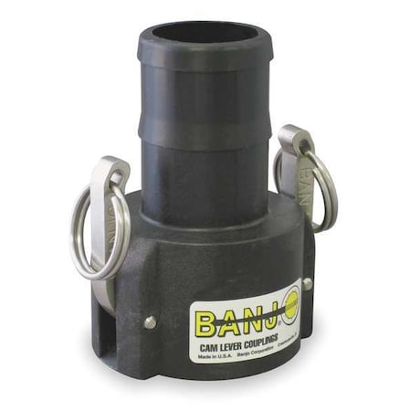 Cam and Groove Coupling, Type C, 3/4 in Coupling, 1/2 in Hose,  2-13/16 in L, Socket, Polypropylene